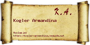 Kogler Armandina névjegykártya